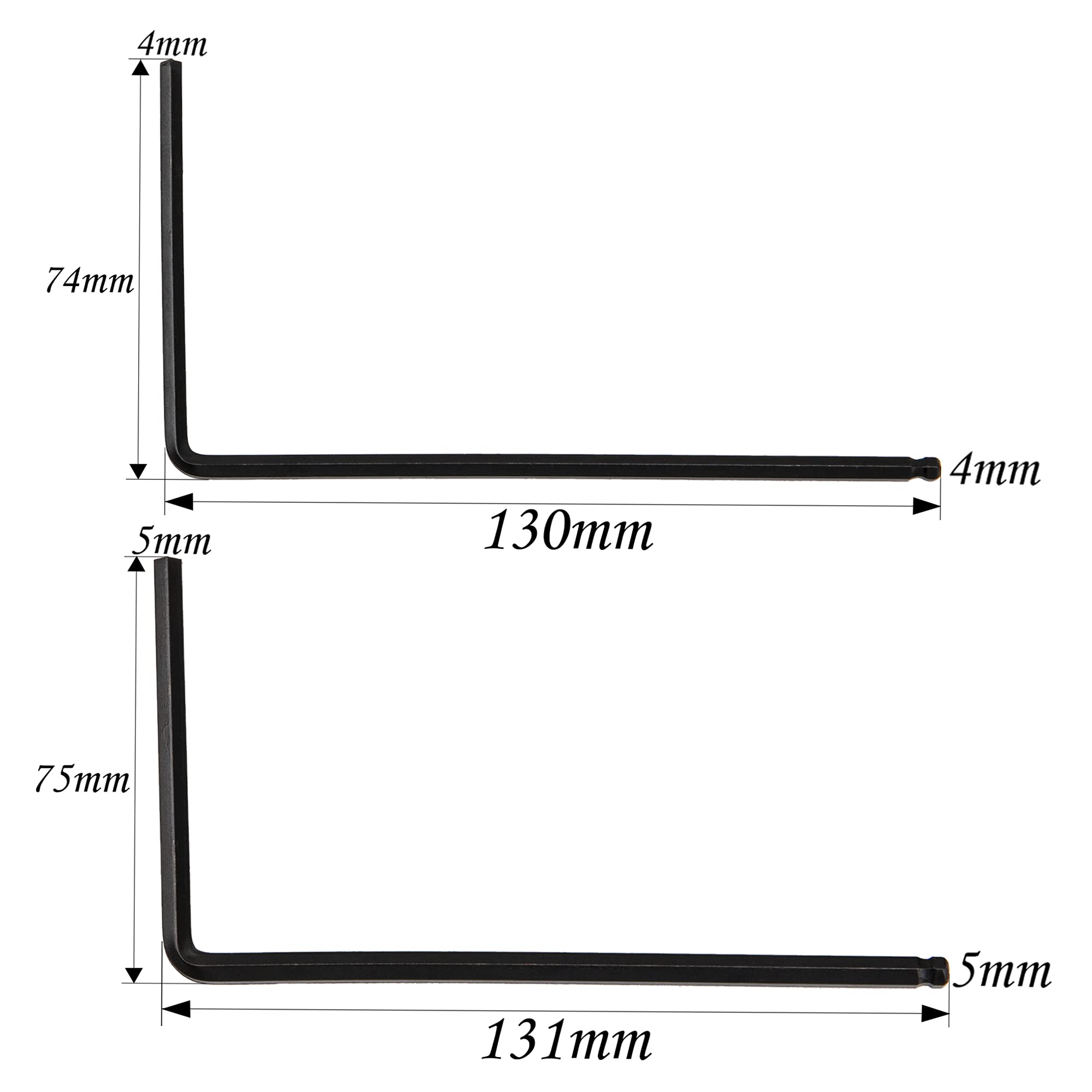 4Pcs Yootones 4mm / 5mm Guitar Truss Rod Wrench, Allen Wrench Tool Ball End Compattible with Martin Acoustic Guitar Truss Rod Ad